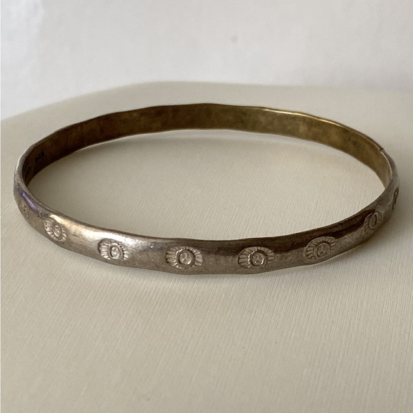 Taxco Jewelry - SOLD Vintage Taxco Mexico 925 silver bangle with etched sun